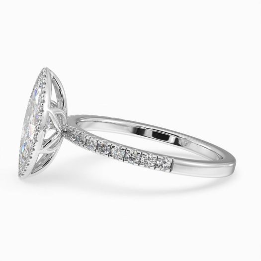 18k White Gold 1 Carat D VVS1 Marquise Engagement Ring Lina