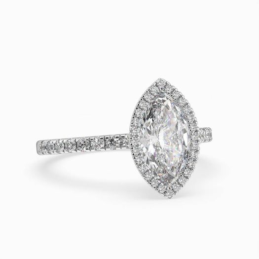 18k White Gold 1 Carat D VVS1 Marquise Engagement Ring Lina