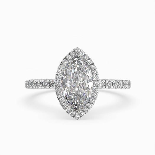 18k White Gold 1 Carat D VVS1 Marquise Engagement Ring Lina