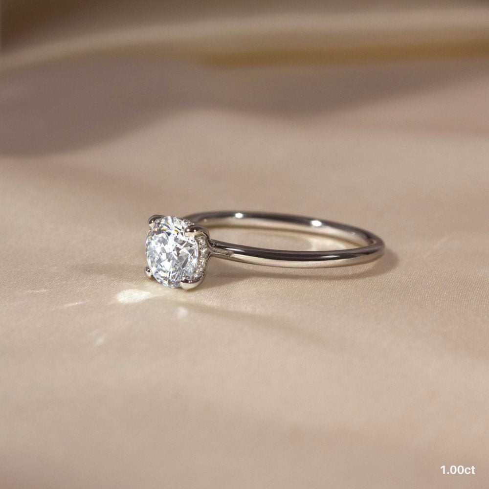 18k Gold 1ct D VVS1 Round Solitaire Engagement Ring Grace