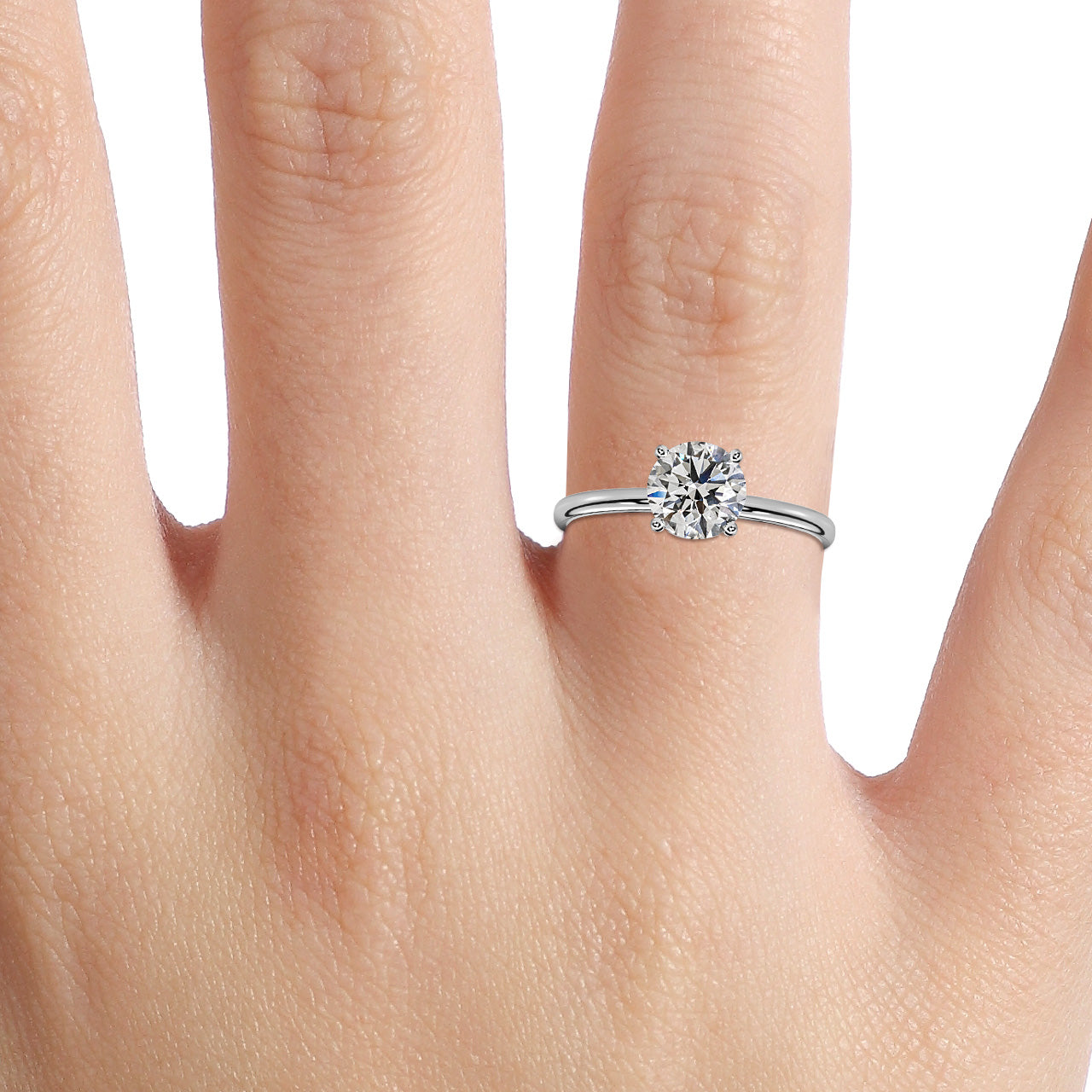 18k Gold 1ct D VVS1 Round Solitaire Engagement Ring Grace