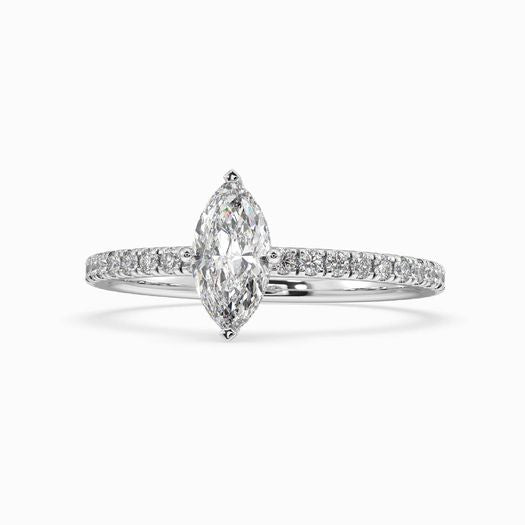 18k White Gold 1 Carat Marquise Engagement Ring Ruby Belle