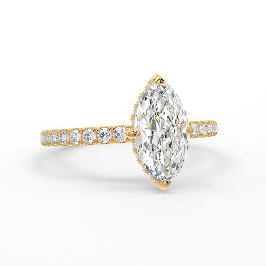 18k Yellow Gold 1 Carat D VVS1 Marquise Engagement Ring Lucy