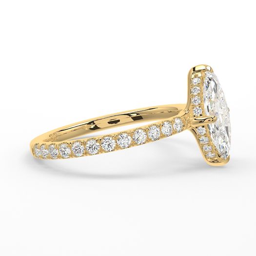 18k Yellow Gold 1 Carat D VVS1 Marquise Engagement Ring Lucy