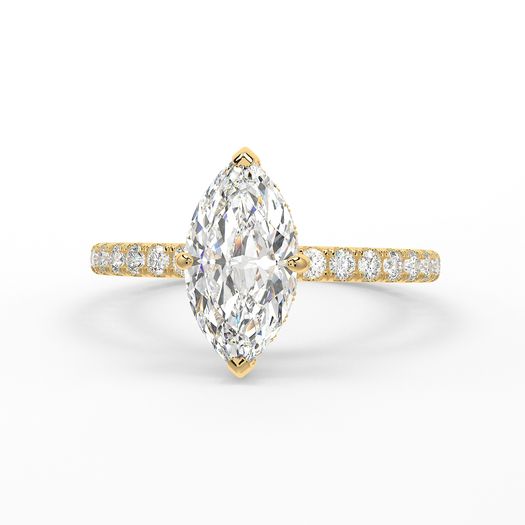 18k Yellow Gold 1 Carat D VVS1 Marquise Engagement Ring Lucy