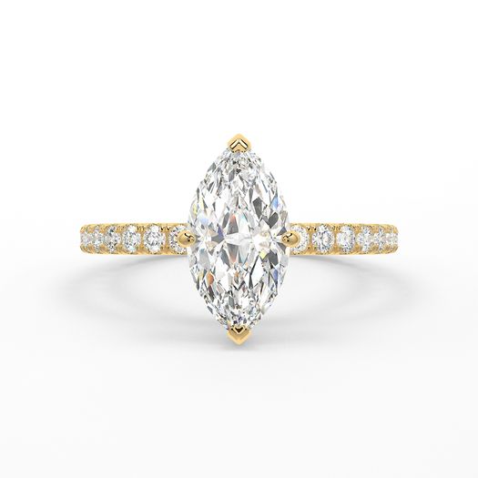 18k Yellow Gold 1 Carat D VVS1 Marquise Engagement Ring Lucy