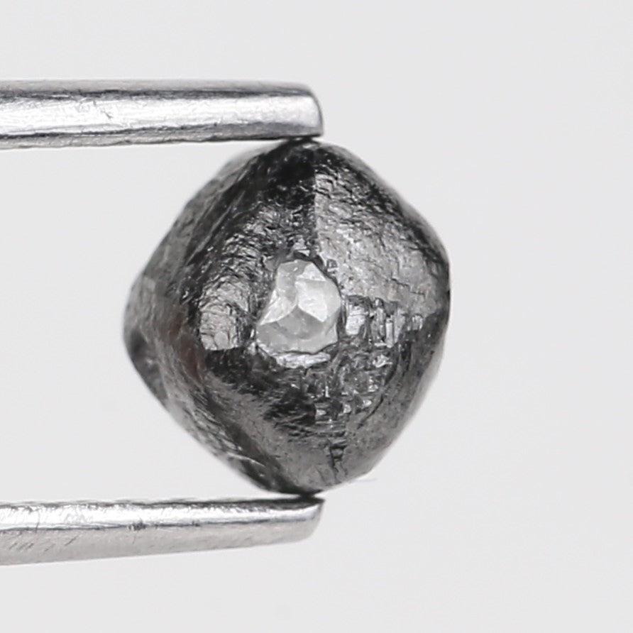 1.17 Carat Cube Rough White Black Diamond Rare Raw Uncut 5.02 MM