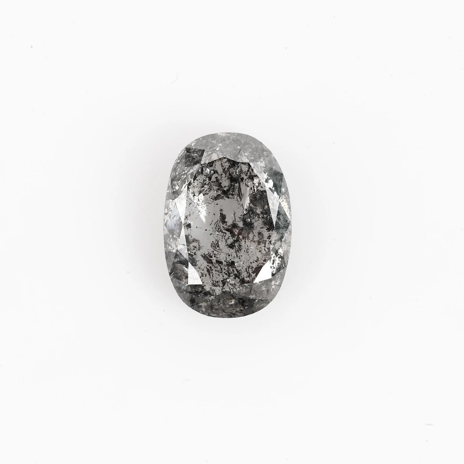 4.09 Carat Natural Oval Salt and Pepper Diamond 11.38 MM