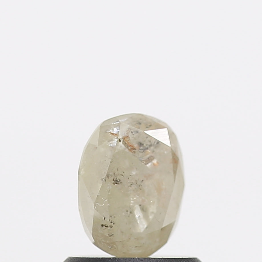 0.77 ct Design Salt and Pepper Brilliant Oval Diamond Ring Solitaire