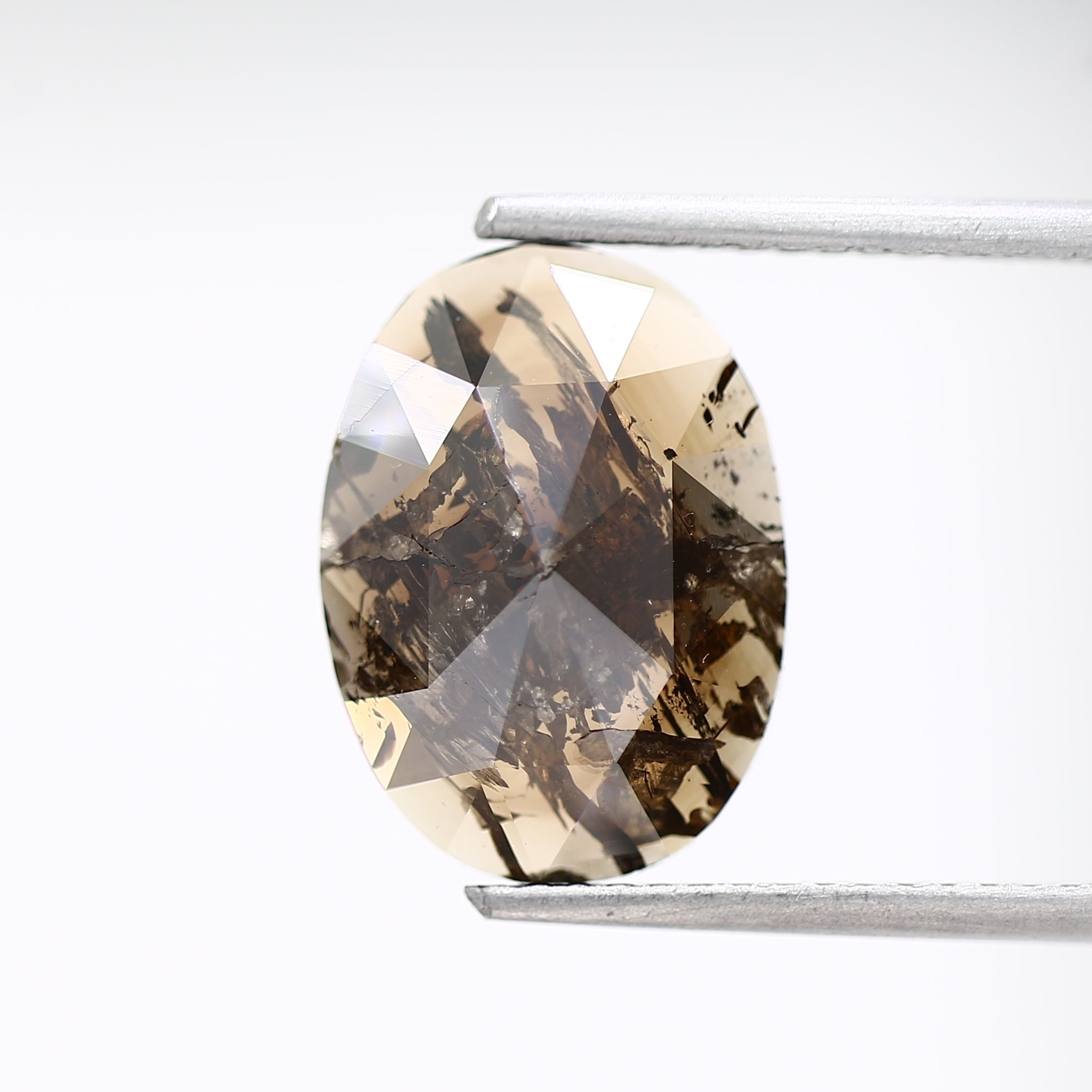 3.40 Carat Oval Natural Rose Cut Diamond 12.64 MM