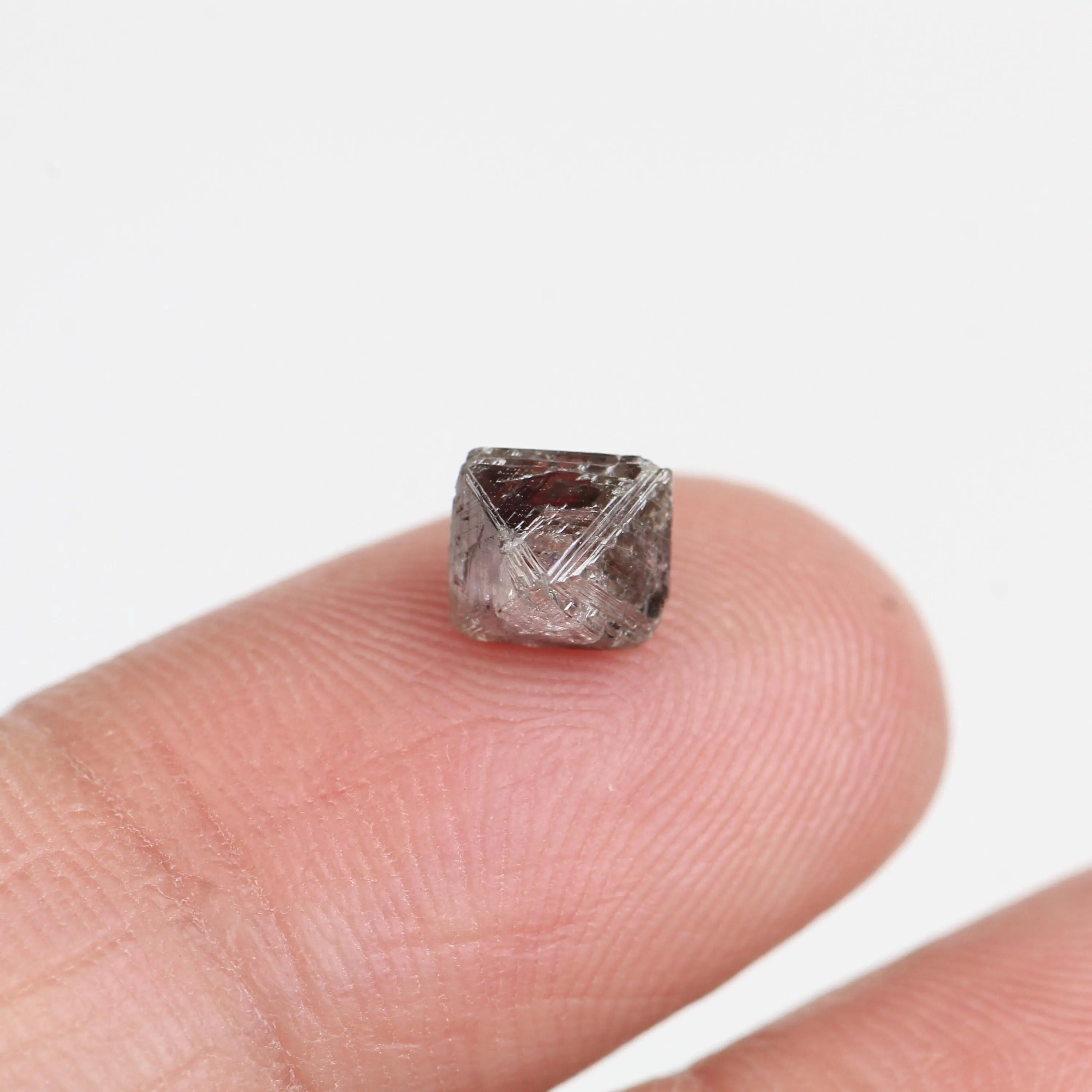 1.43 Carat Natural Raw Octahedron Vivid Purple Pink Uncut Diamond 5.3 MM