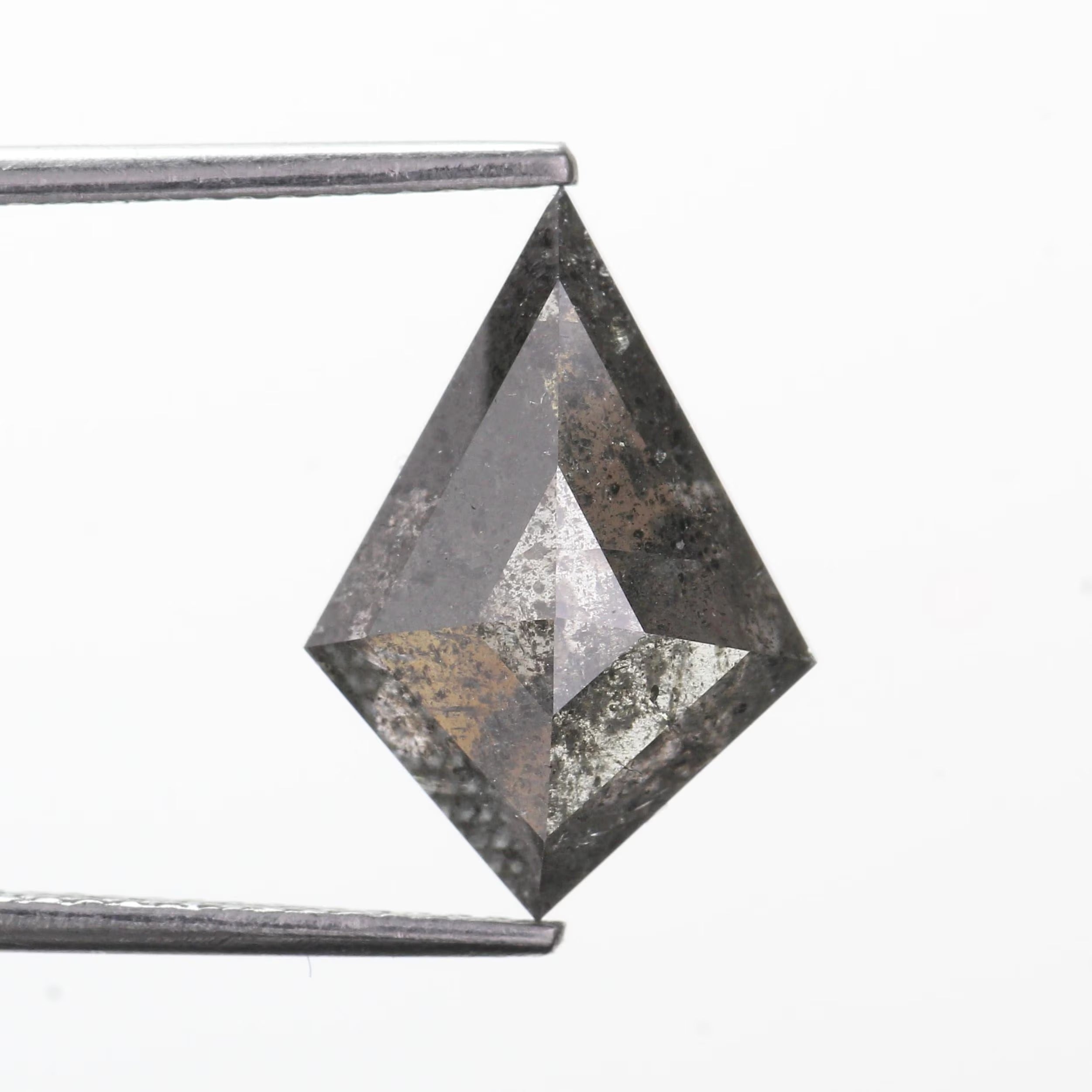4.39 Carat Natural Gray Salt Pepper Kite Cut Diamond 14.46 MM