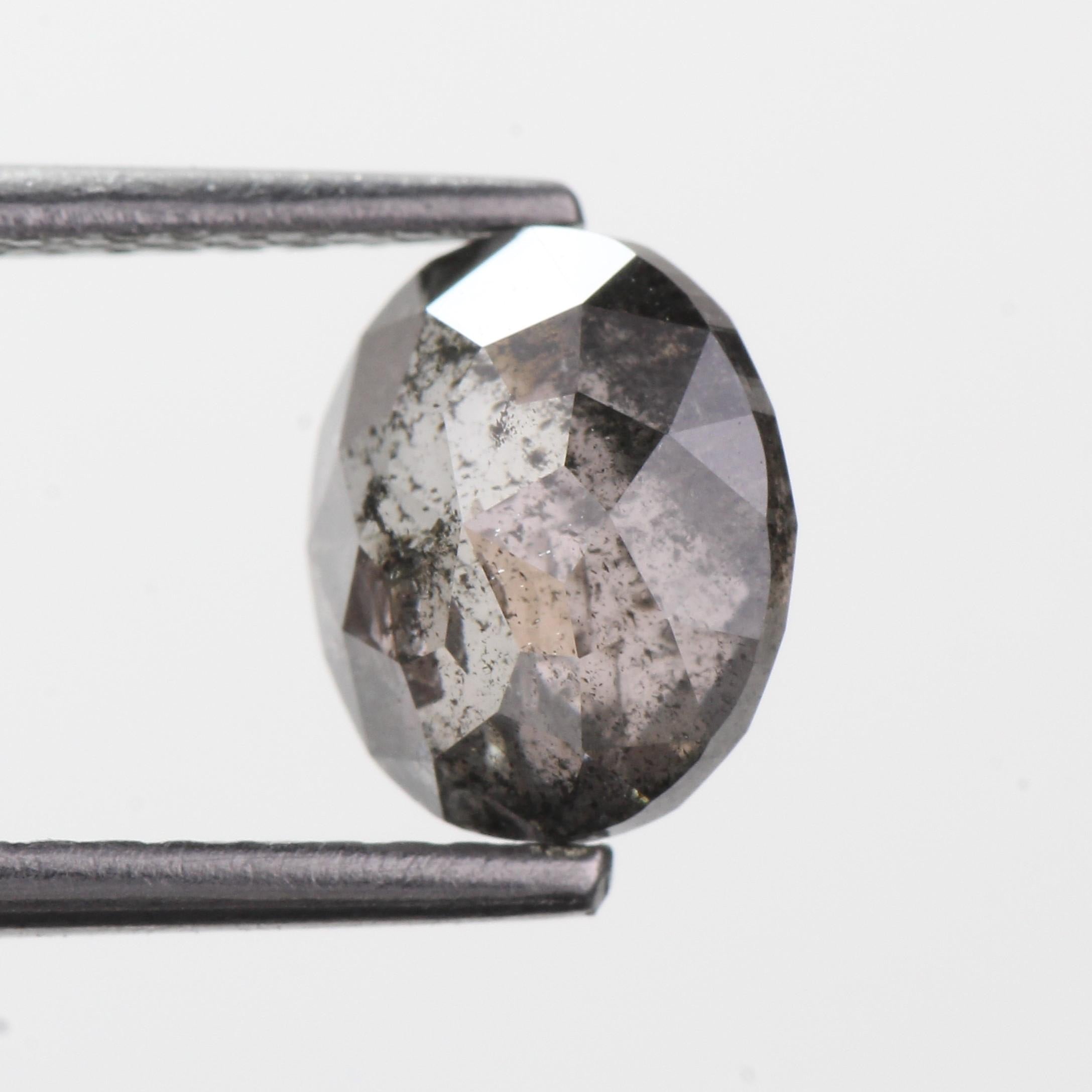 1.77 Carat Salt and Pepper Diamond Oval Natural Brown 7.60 MM
