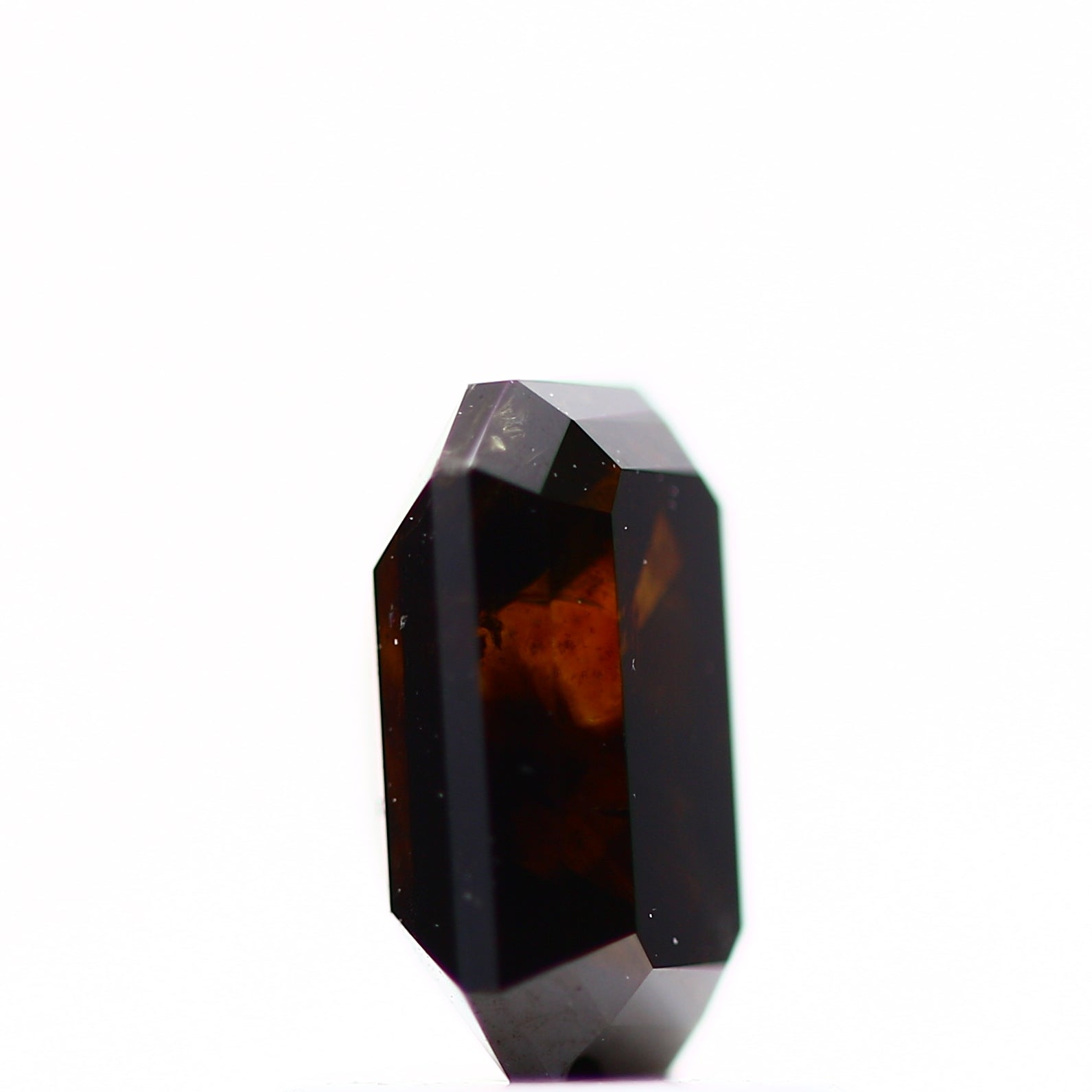 1.10 Carat 6.85 MM Fancy Cognac Emerald Cut Salt and Pepper Diamond - Blackdiamond