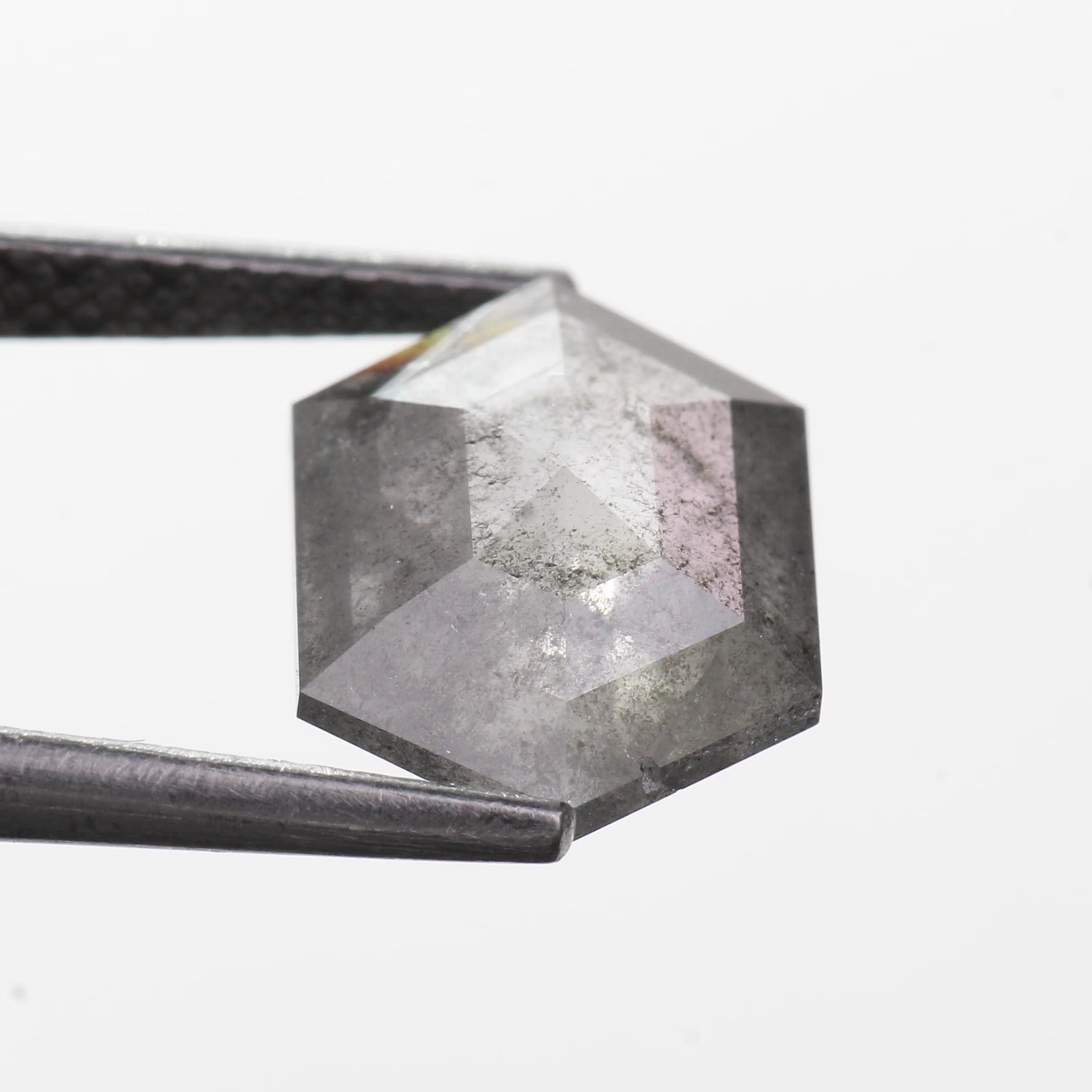 2.30 Ct Natural Hexagon Salt and Pepper Diamond 11.70 MM