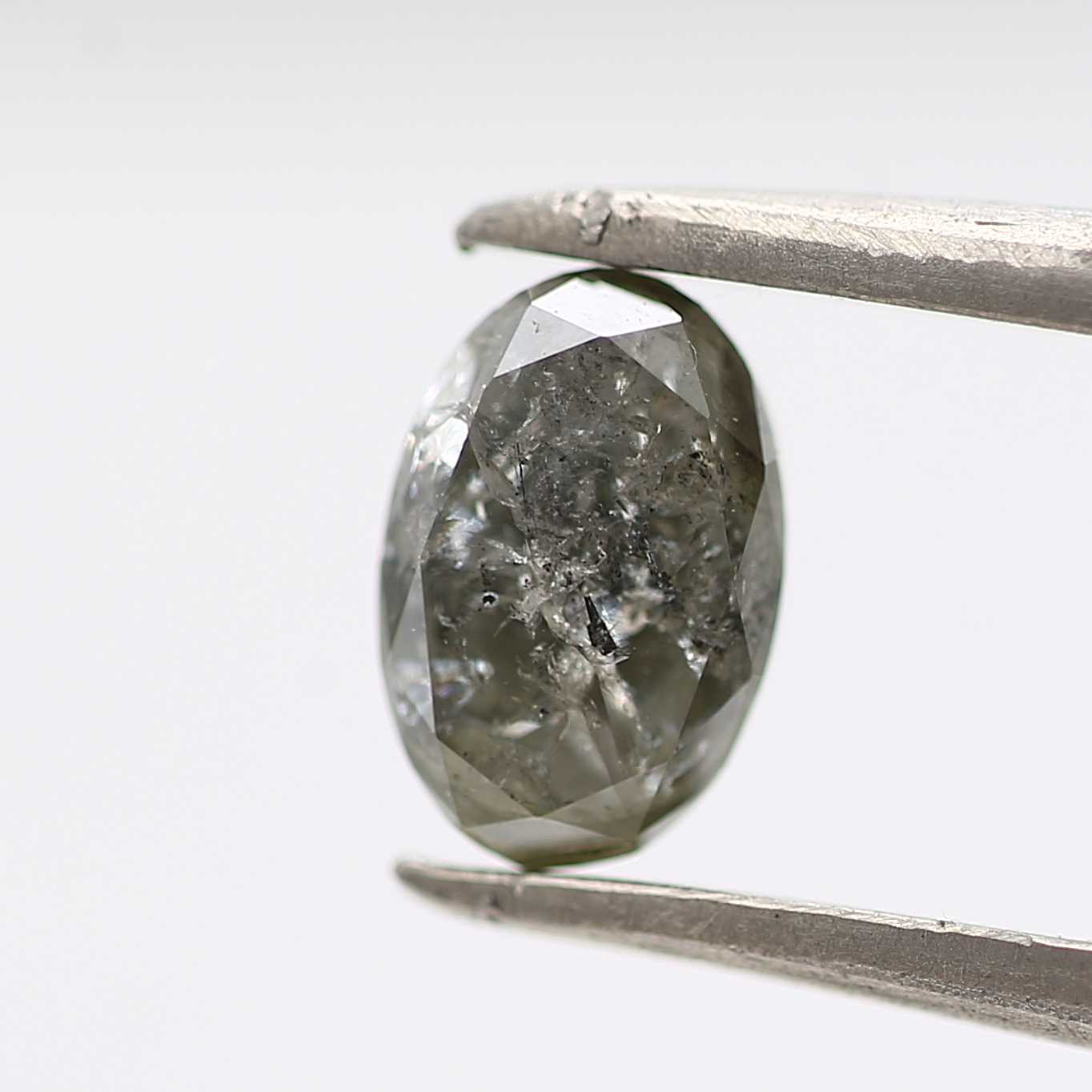 Oval Diamond Cut 0.74 Carat Gray Natural Loose Diamond 6.25 MM