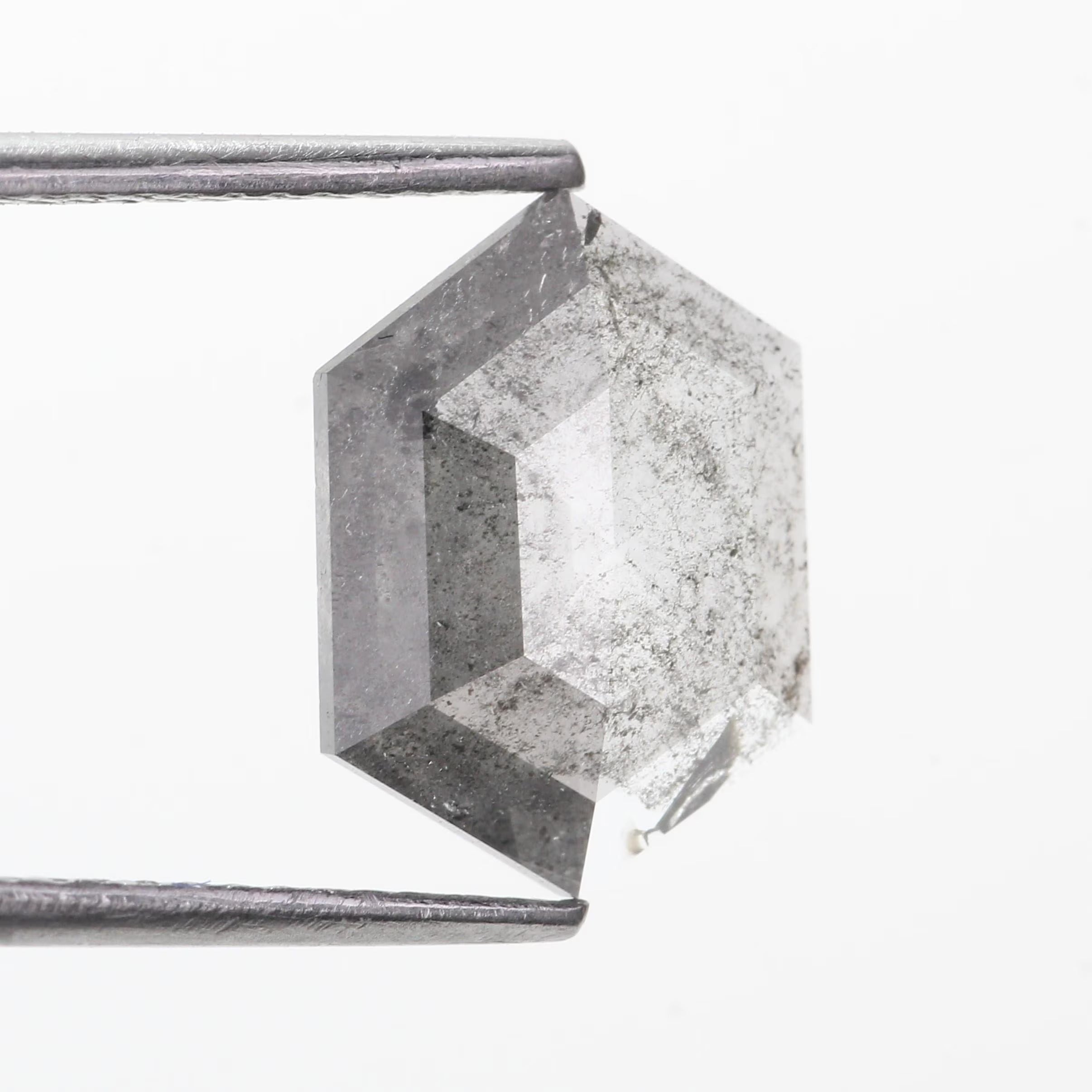 2.30 Ct Natural Hexagon Salt and Pepper Diamond 11.70 MM