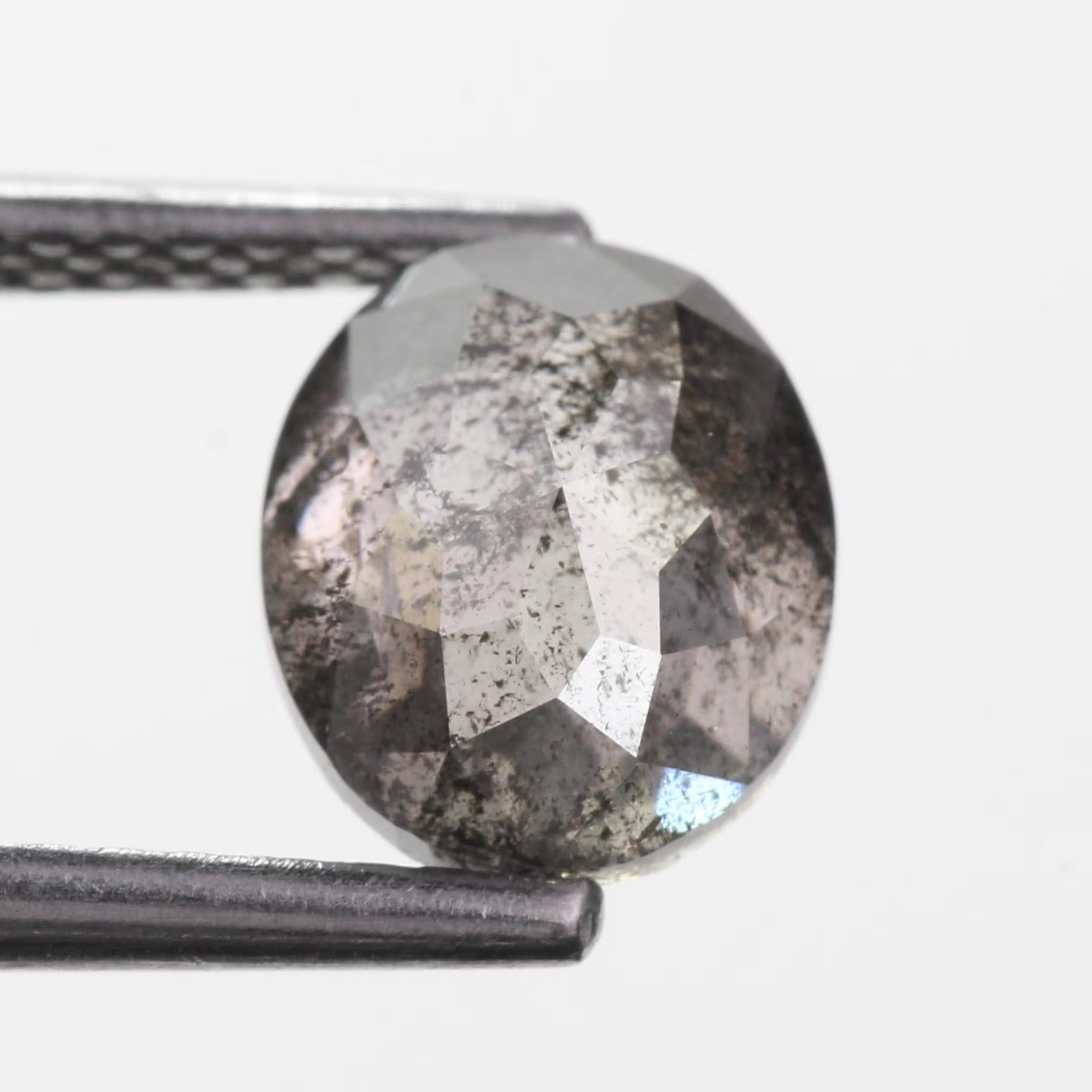 1.77 Carat Salt and Pepper Diamond Oval Natural Brown 7.60 MM