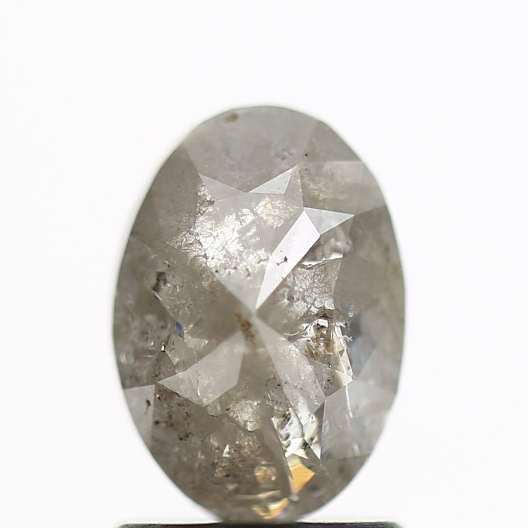 1 Carat Salt and Pepper Diamond Oval Rose Cut Natural Loose Diamond 8 MM
