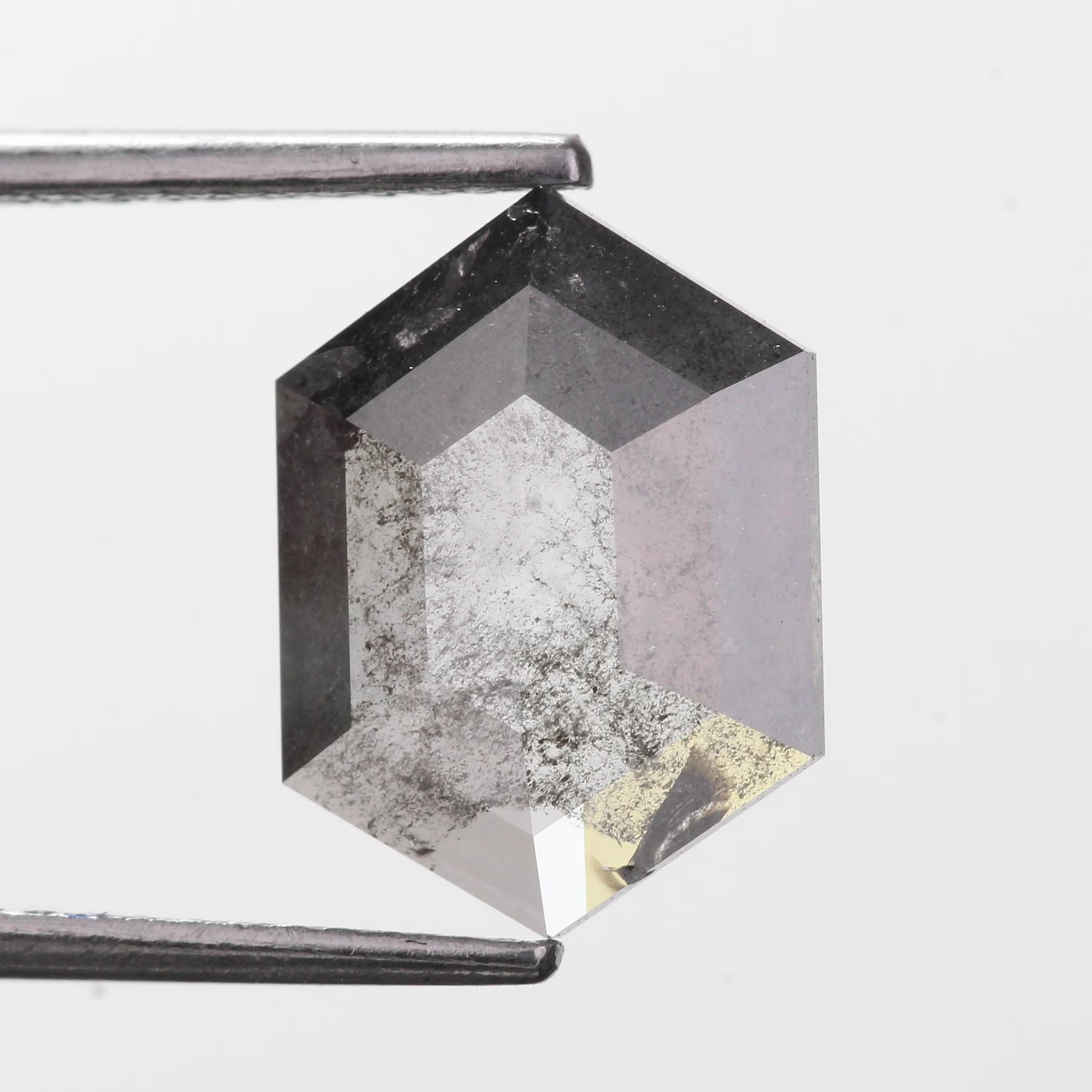 2.30 Ct Natural Hexagon Salt and Pepper Diamond 11.70 MM