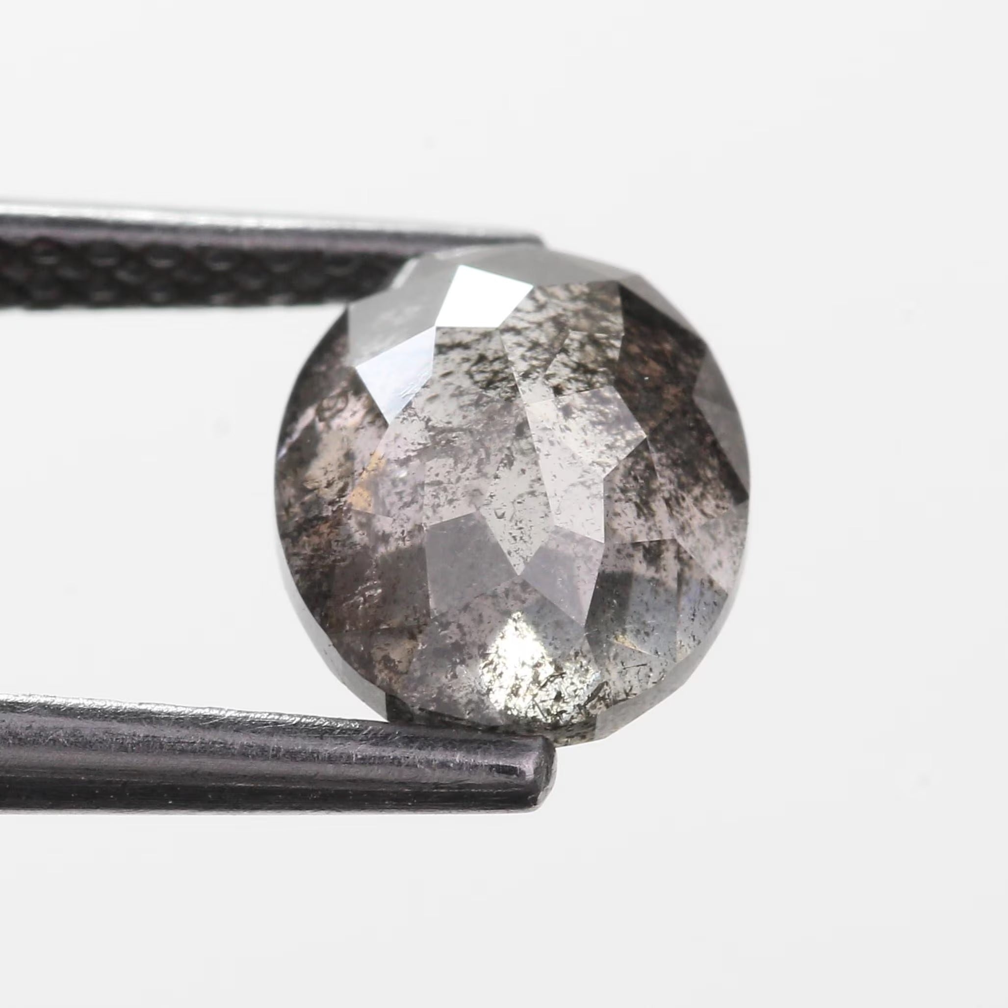 1.77 Carat Salt and Pepper Diamond Oval Natural Brown 7.60 MM