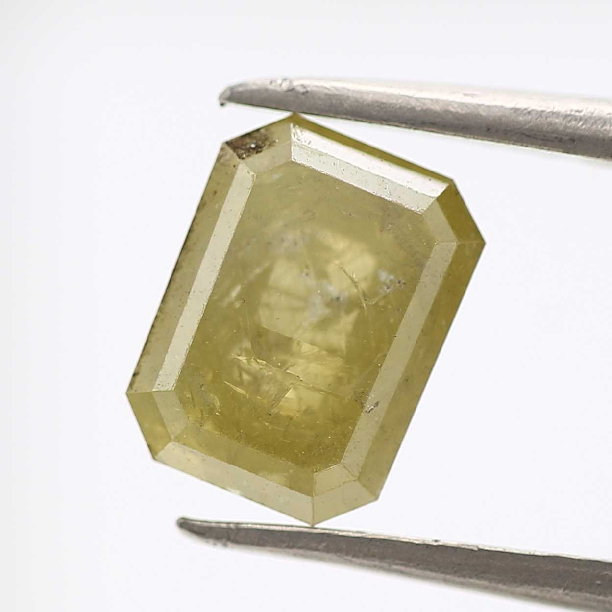 2.21 Carat 8.40 MM Natural Yellow Emerald Cut Salt and Pepper Diamond - Blackdiamond