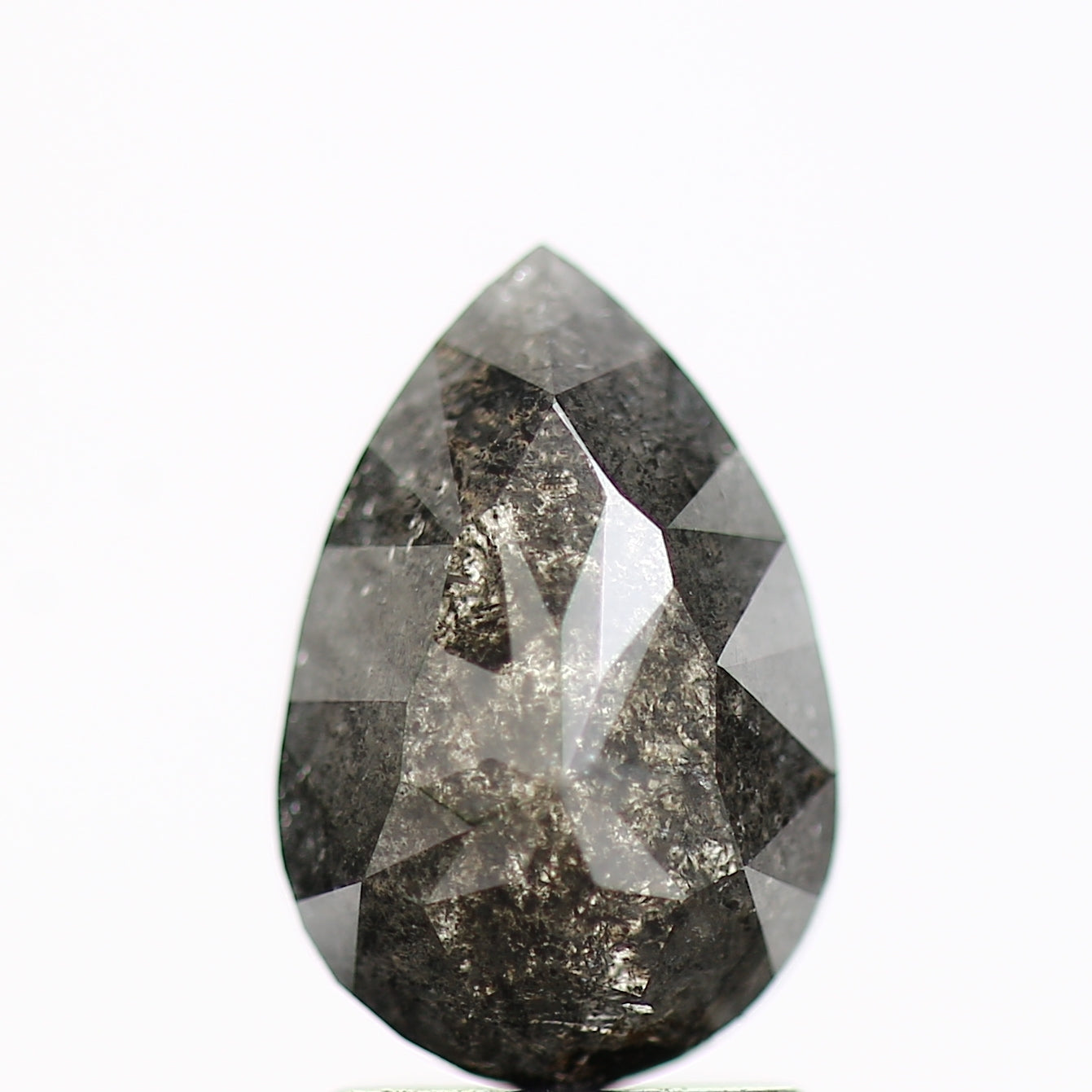 1.82 Carat Natural Gray Pear Rose Cut Diamond For Ring