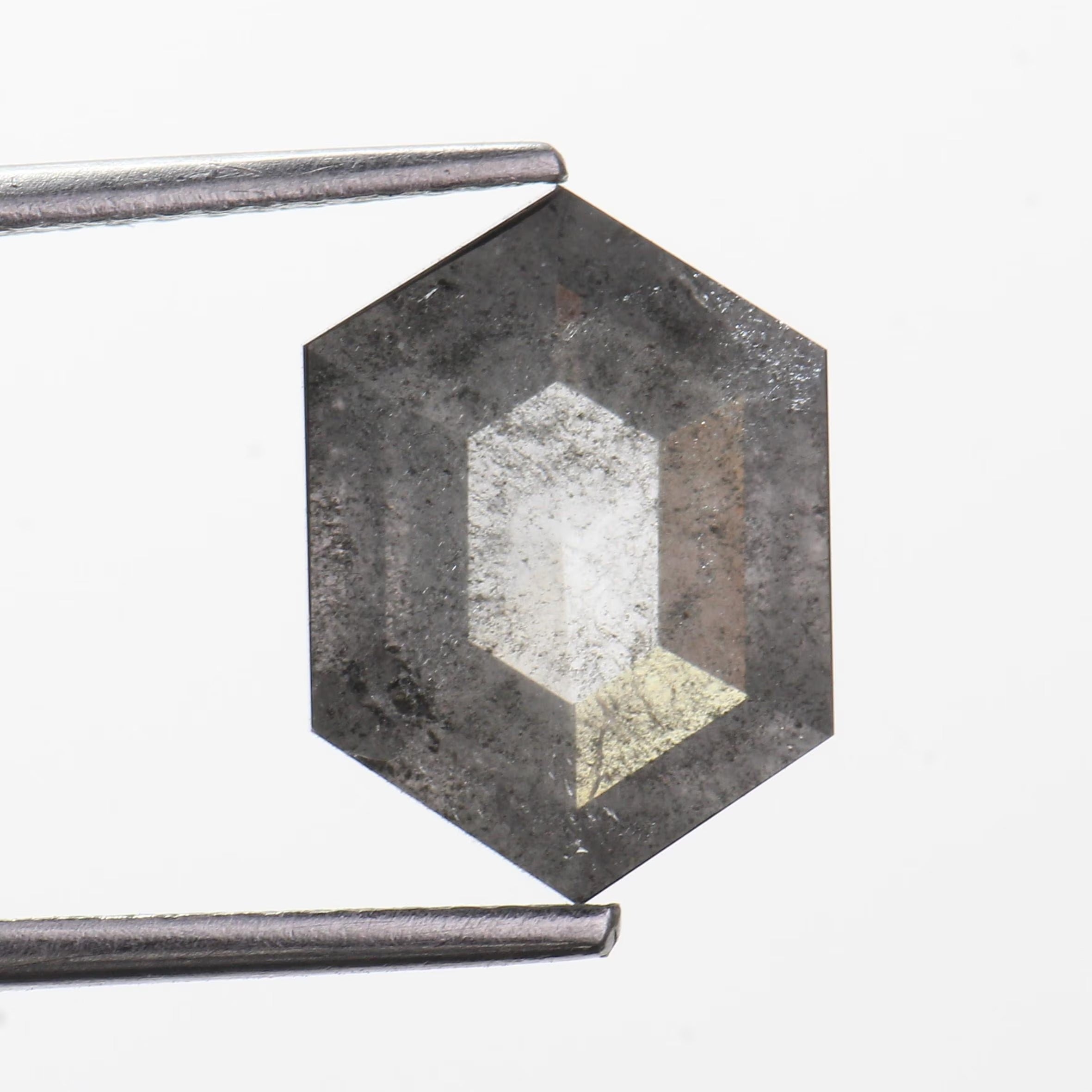 2.30 Ct Natural Hexagon Salt and Pepper Diamond 11.70 MM