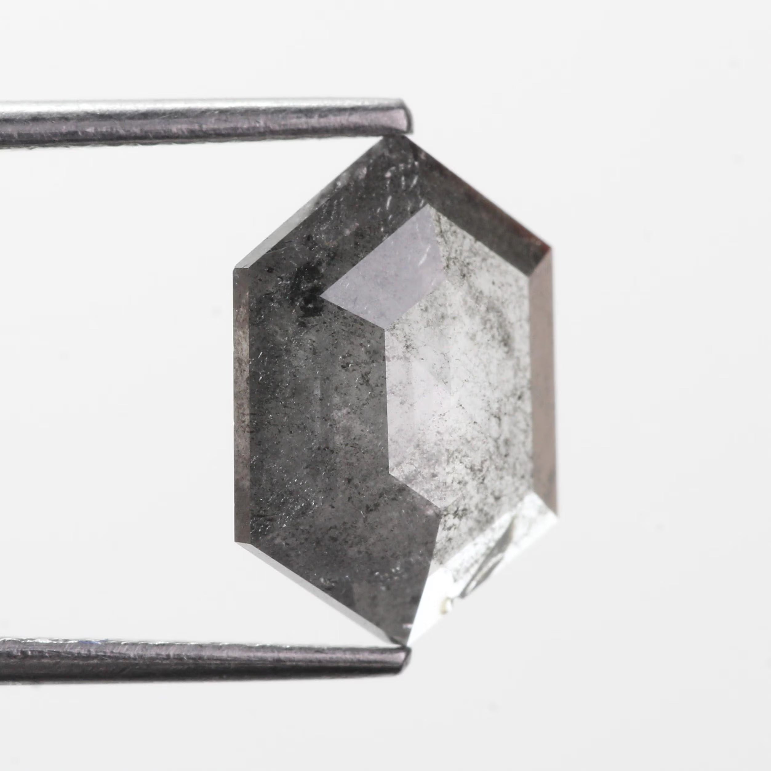 2.30 Ct Natural Hexagon Salt and Pepper Diamond 11.70 MM