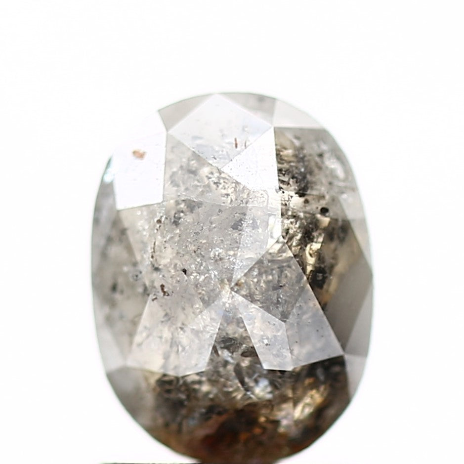 1.08 Carat Oval Shaped Diamond For Engagement Rings Salt And Pepper