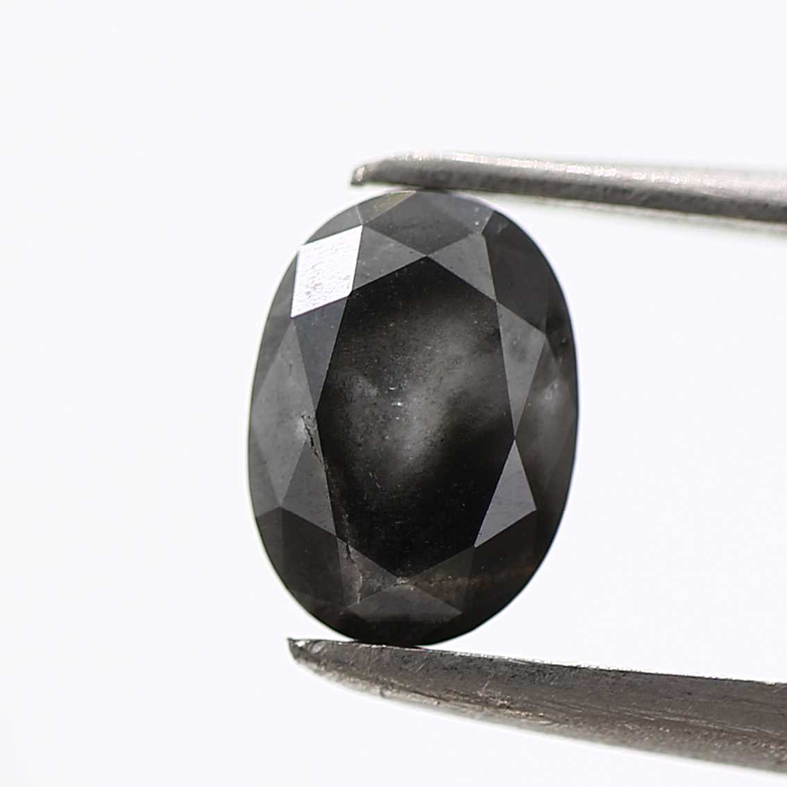 0.80 Carat Gray Brilliant Oval Natural Loose Diamond 7.10 MM