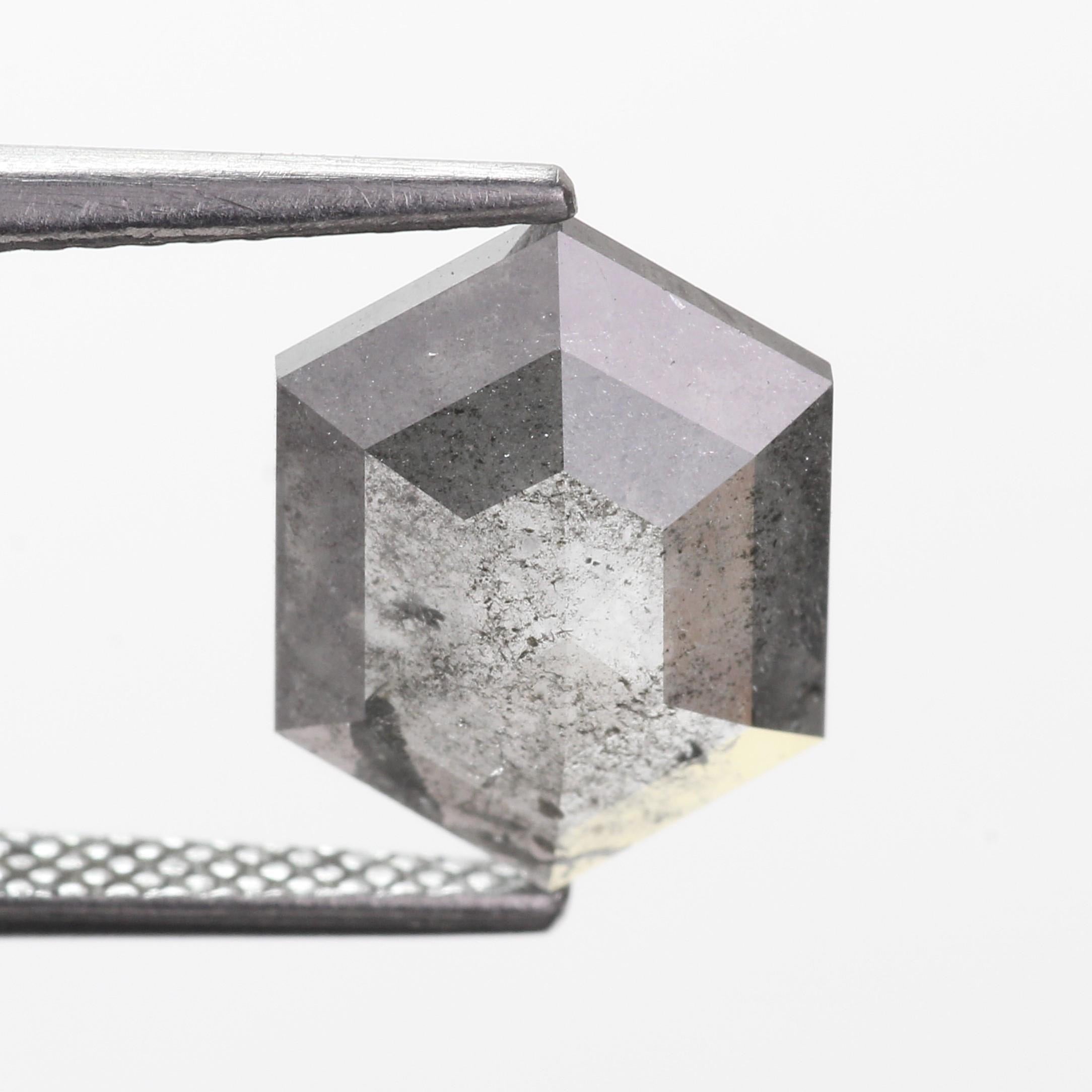 2.35 Carat Natural Gray Hexagon Salt and Pepper Diamond 11.70 MM
