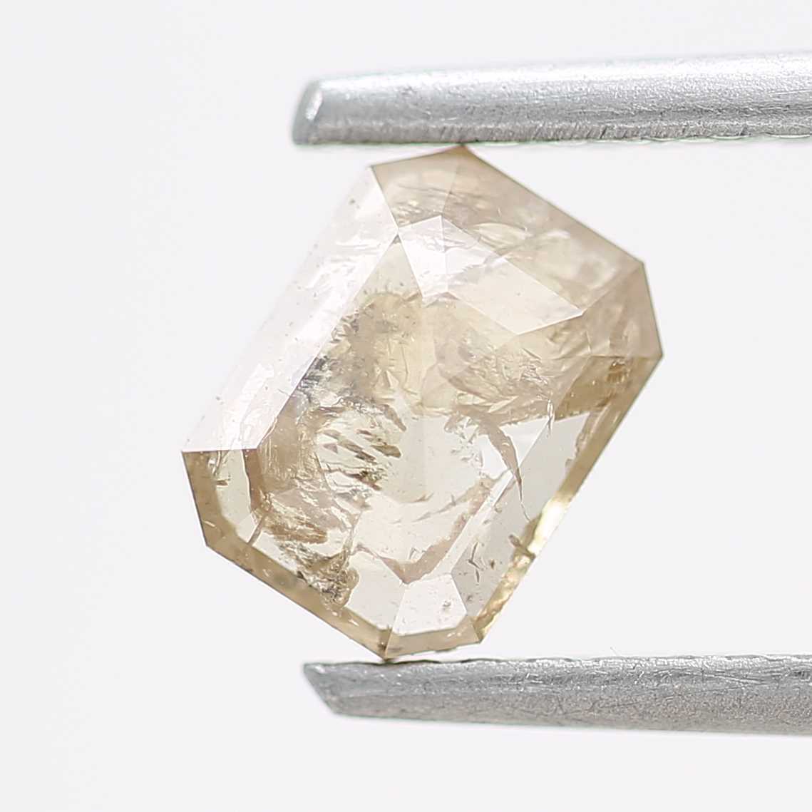 0.52 Carat 5.87 MM Natural Champagne Emerald Cut Salt Pepper Diamond - Blackdiamond