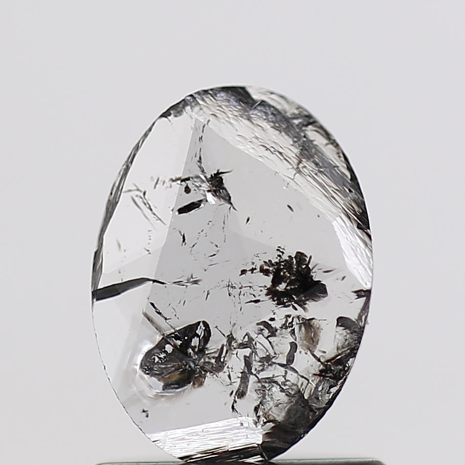 0.46 Carat Oval Slice Loose Salt and Pepper Diamond 7.2 MM