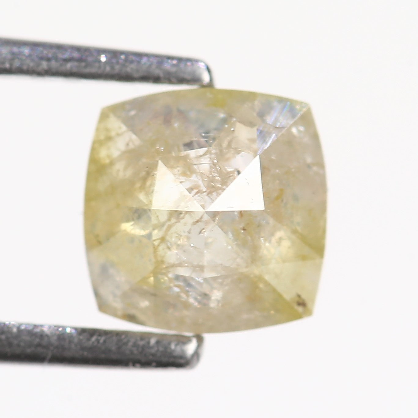 1 Carat Natural Cushion Rose cut Celestial Salt And Pepper Diamond 5.80 MM