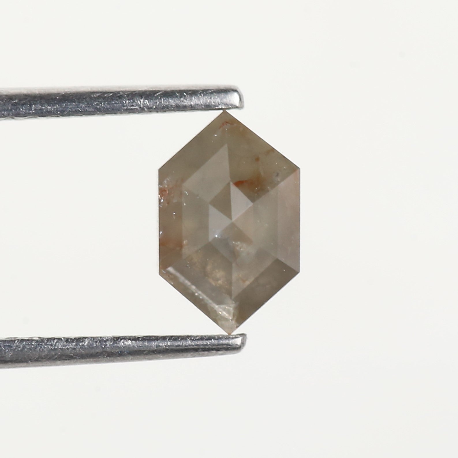 Natural Hexagon Cut Salt and Pepper Diamond 7.7 MM