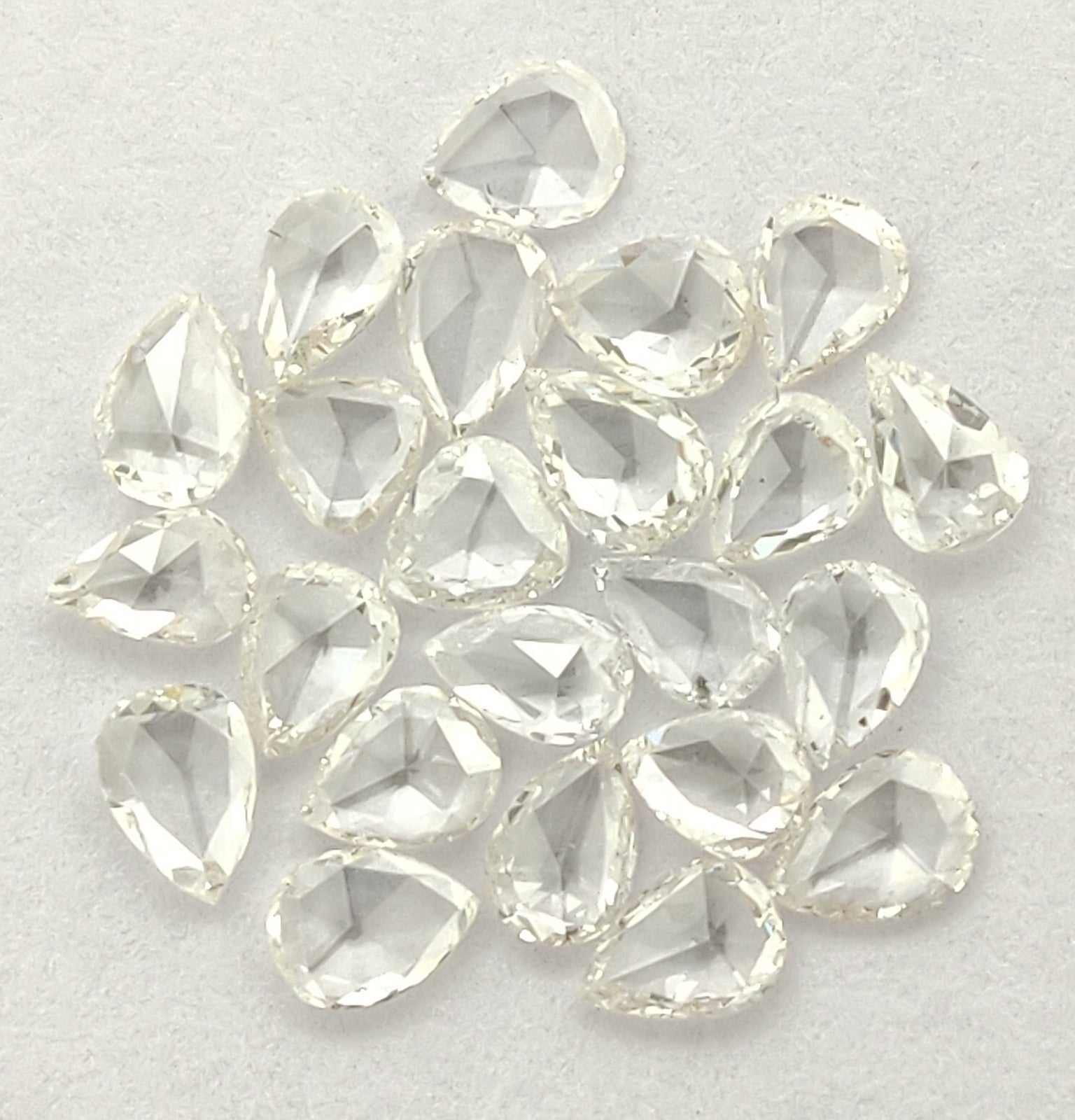 1 Carat White Pear Rose Cut GH Color VS-SI Clarity 10 PCS