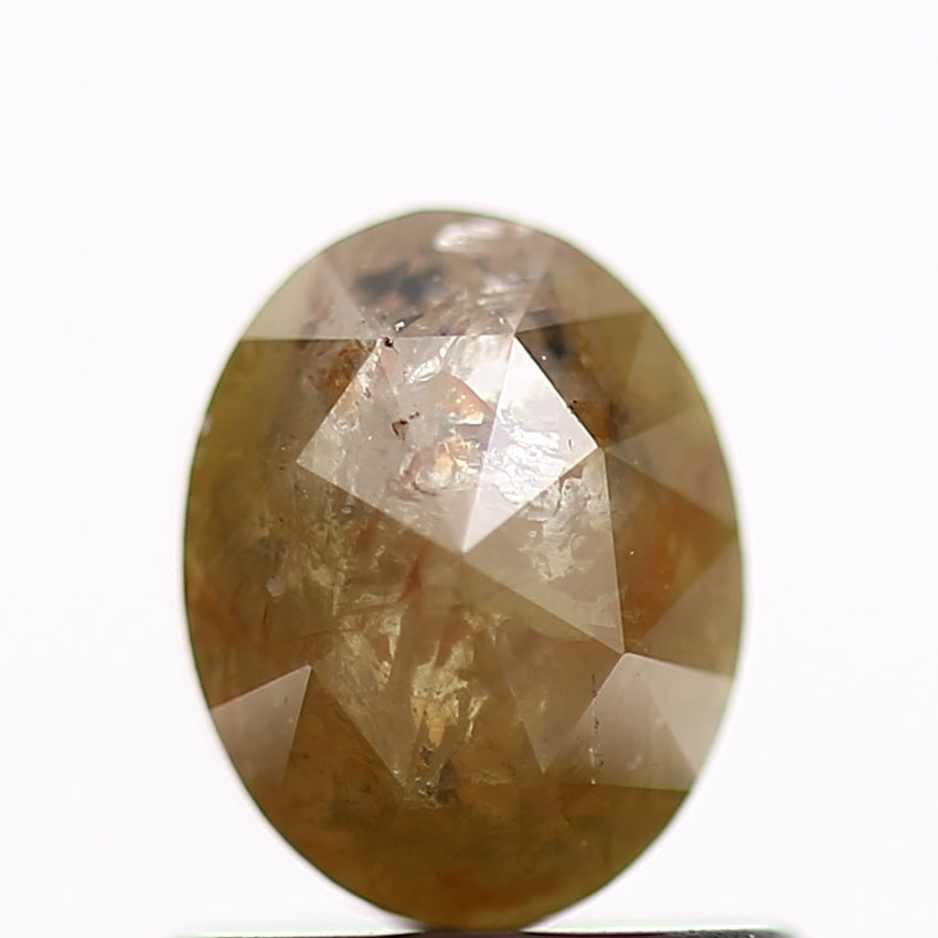 0.84 Carat Rose Cut Loose Oval Yellow Natural Diamond 6.3 MM