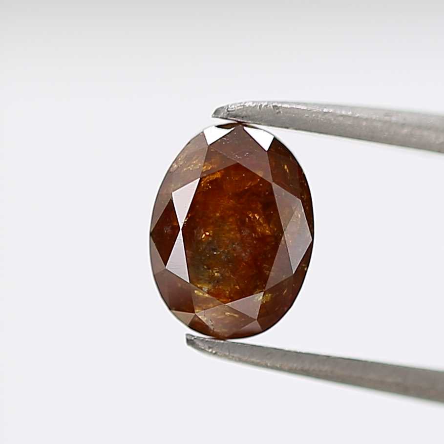 1.12 Carat Oval Cut Cognac Brown Natural Loose Diamond 7 MM