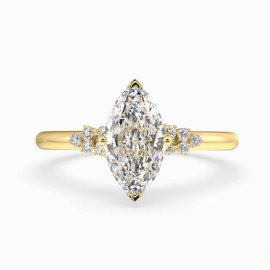 18k Yellow Gold 1ct D VVS1 Marquise Engagement Ring Alpine
