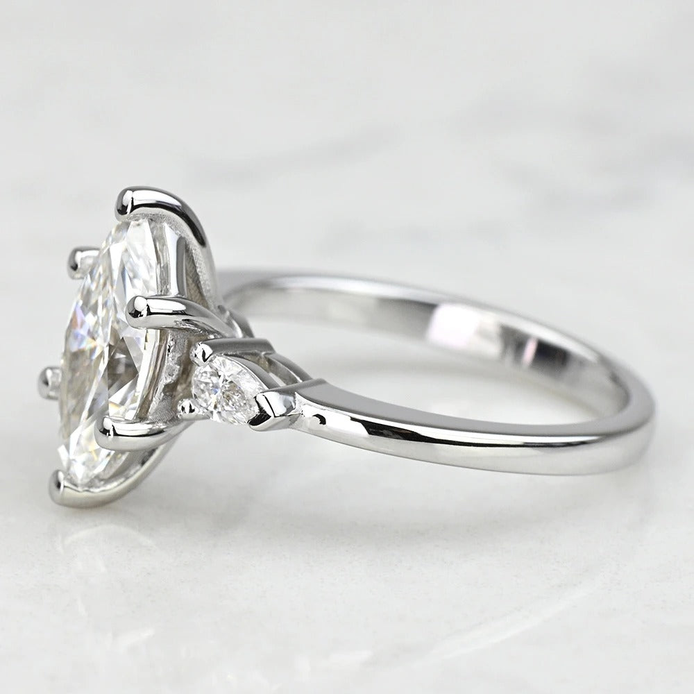 Diamond ring with a white background