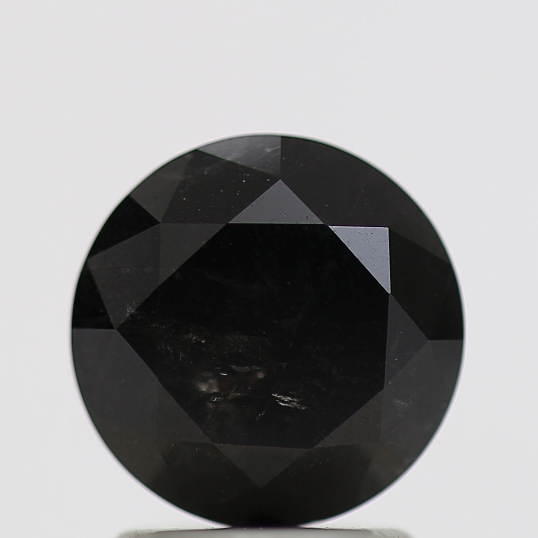 1.69 Carat Fancy Black Round Brilliant Diamond GIA Certified