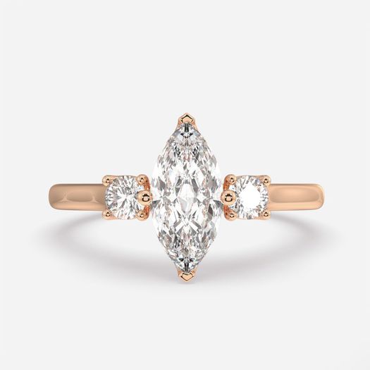 18k Rose Gold 1ct D VVS1 Marquise Engagement Ring Vasudha
