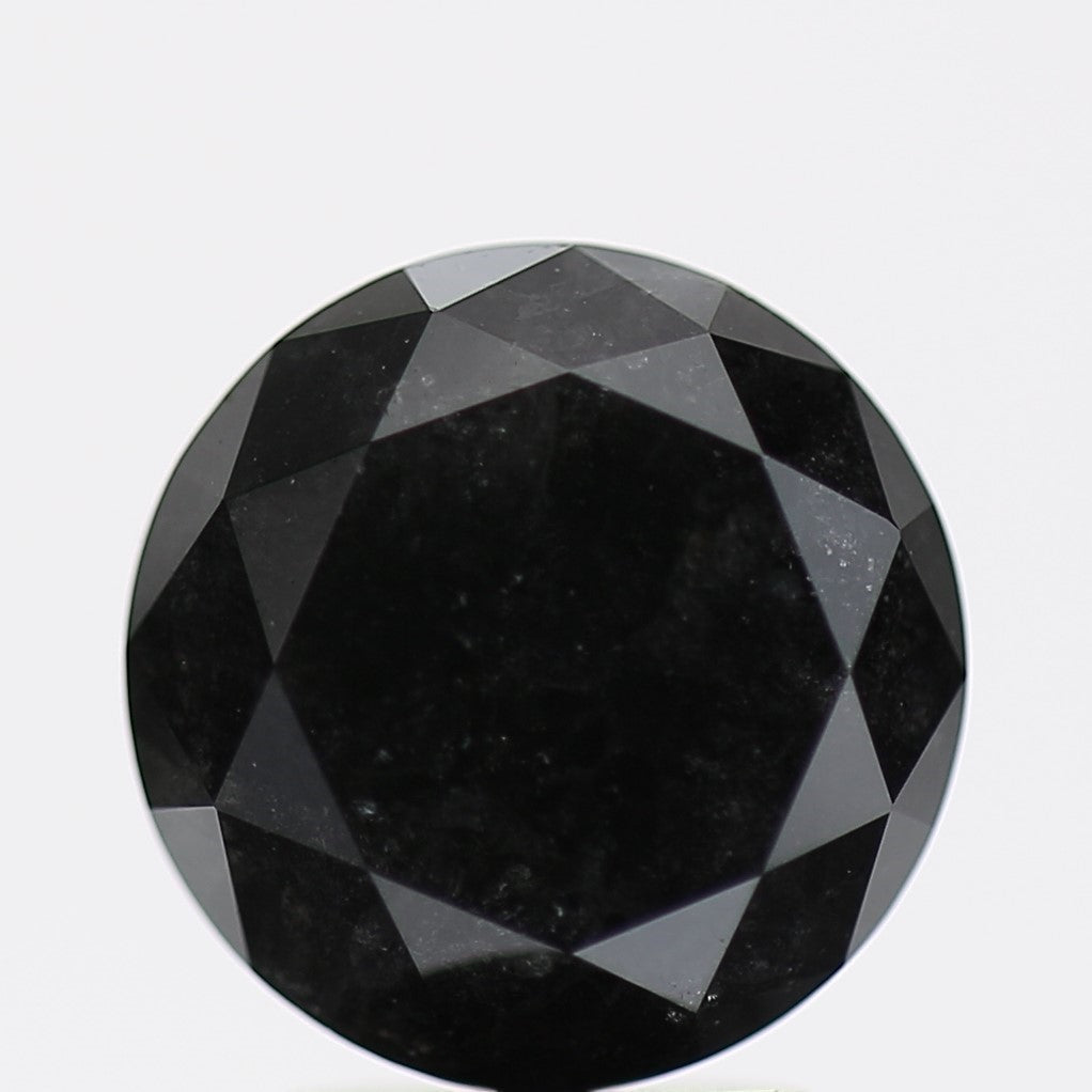 3.29 Carat Fancy Black Round Brilliant Diamond GIA