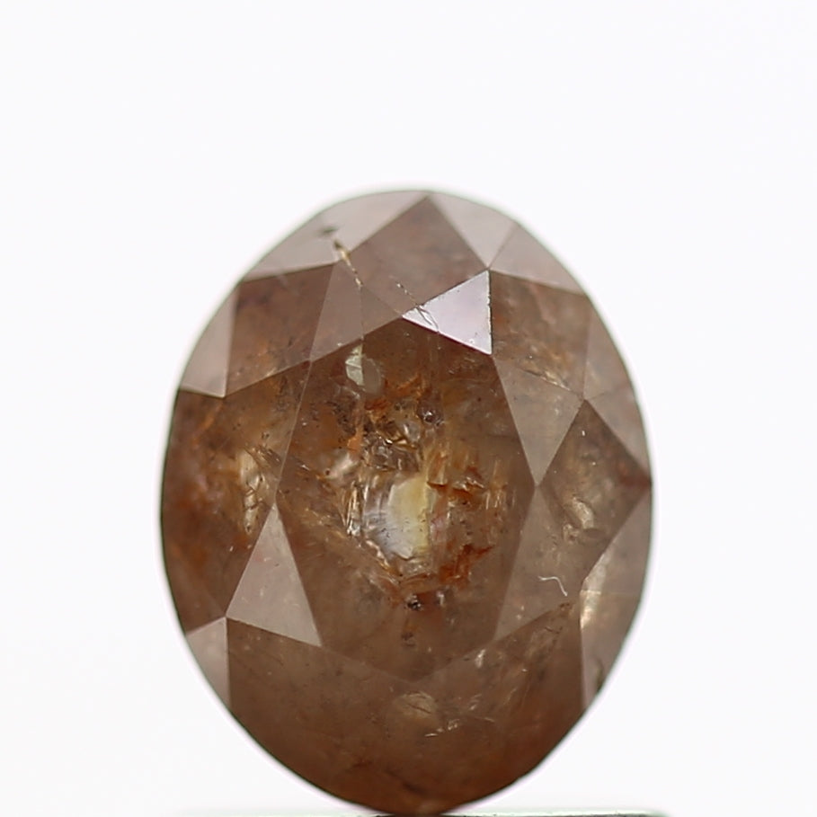 1.40 Carat Oval Orange Salt and Pepper Diamond 6.7 MM