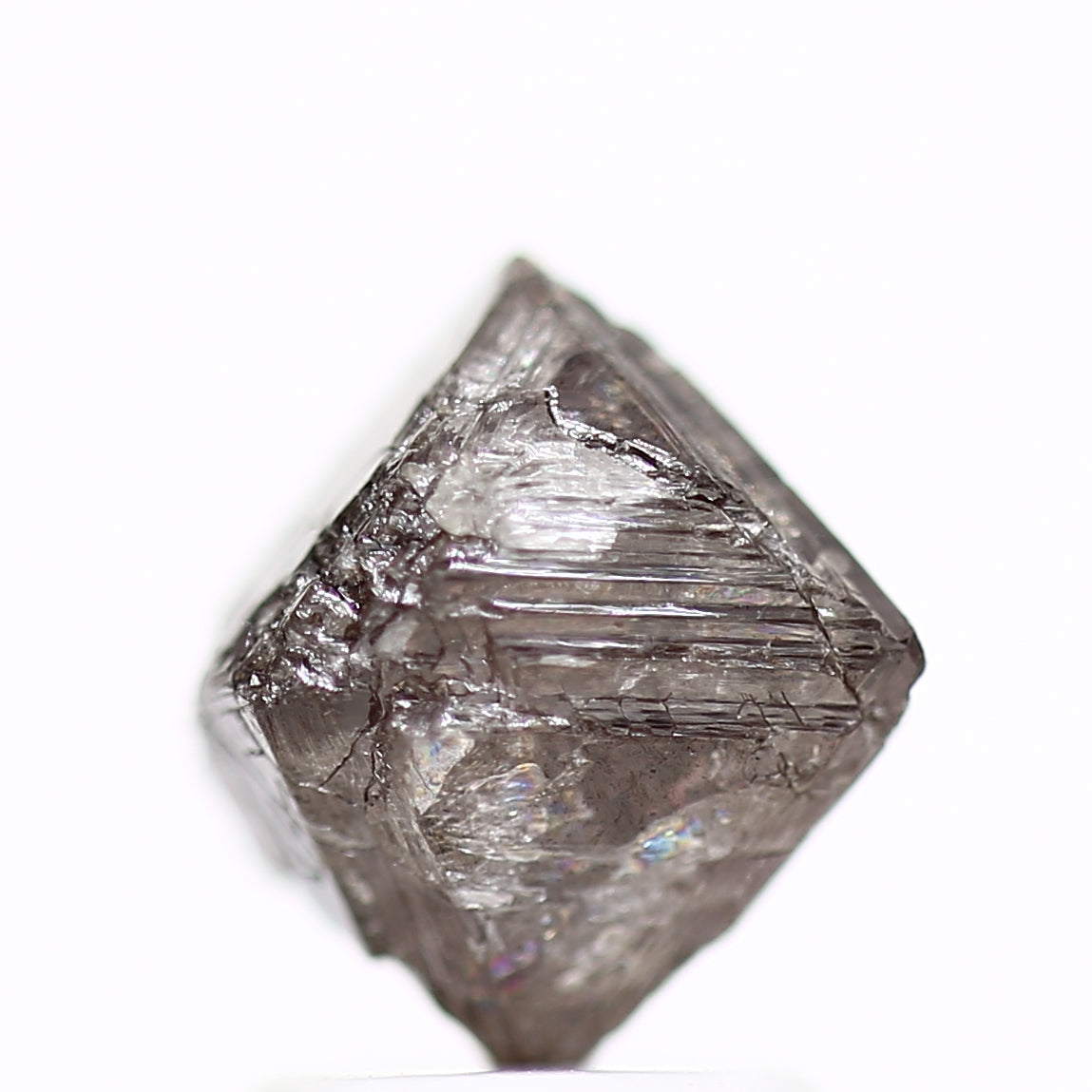 2.67 Carat Fancy Pink Purple Octahedron Rough Natural Diamond 8.2 MM - Blackdiamond
