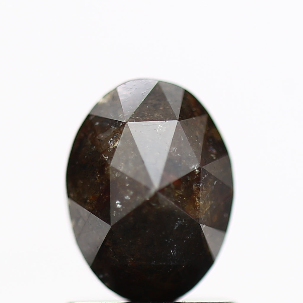 1.27 Carat Oval Double Cut Salt and Pepper Loose Natural Diamond 7.2 MM