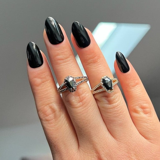 1ct Natural Forever Love Black and White Diamond Ring - Blackdiamond