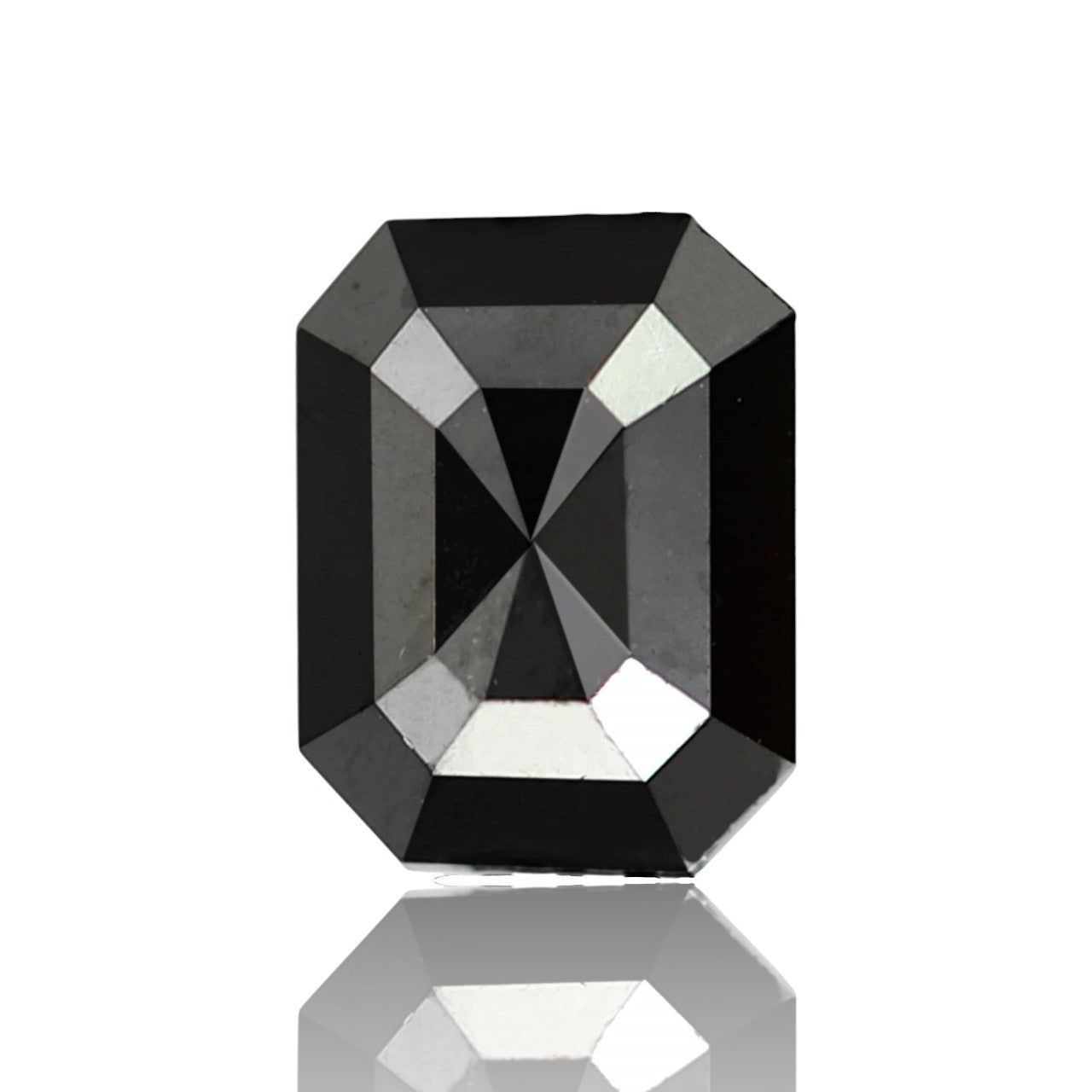 0.79 Carat Brilliant Emerald Cut 6 MM Faceted Shining Long Treated Black Loose Earth Mine Diamond For Engagement Ring