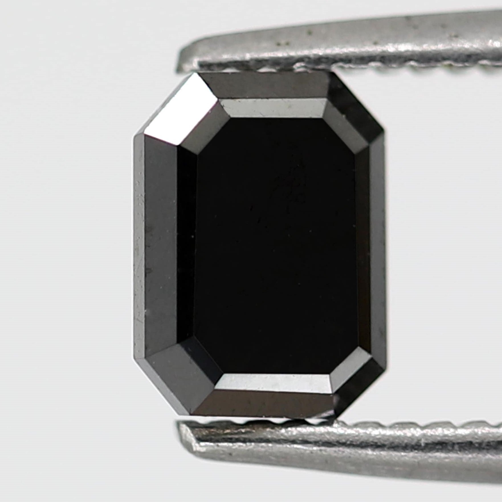 0.79 Carat Brilliant Emerald Cut 6 MM Faceted Shining Long Treated Black Loose Earth Mine Diamond For Engagement Ring